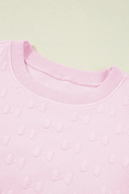 Bow Jacquard Ruffle Cap Sleeve Top and Shorts Set – Blush Pink for Shopify Collective (5 view)