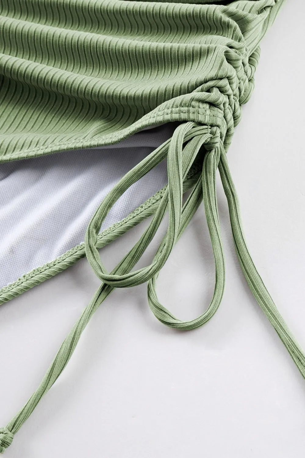 Ribbed Drawstring Sides Cutout One Piece Swimsuit – Sage for Shopify Collective (14 view)