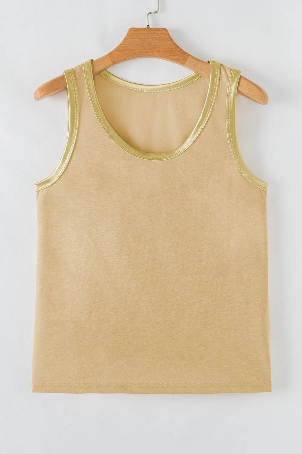 Round Neck Wide Strap Tank – Tan for Shopify Collective (6 view)