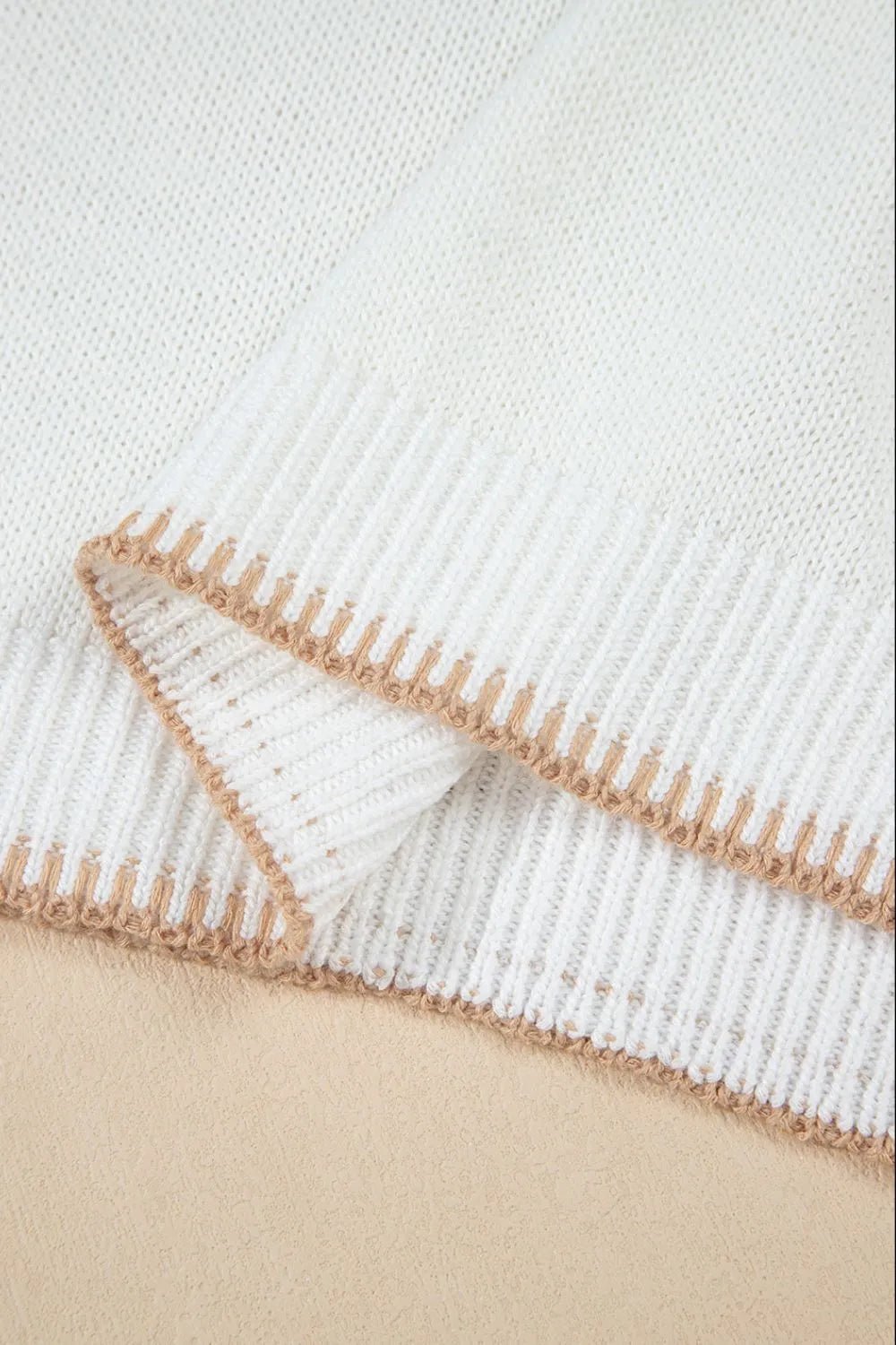 YEEHAW Stitch Edge Crew Neck Knit Top – White for Shopify Collective (11 view)