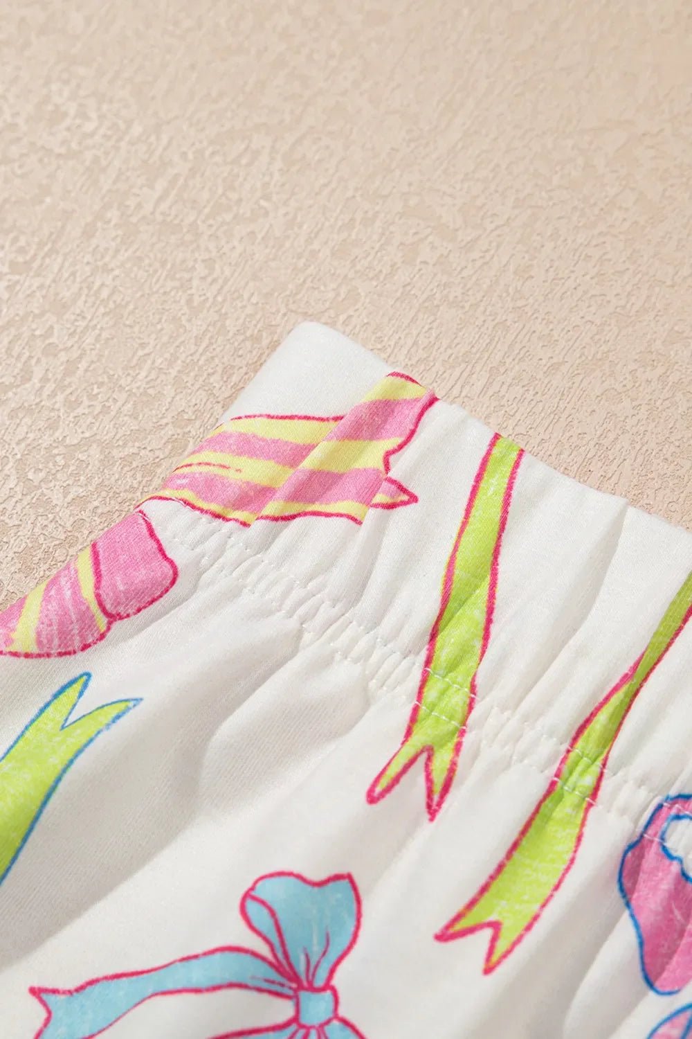 Cheerful Bow Print Elastic Pull On Casual Shorts – Floral by Simply Love
