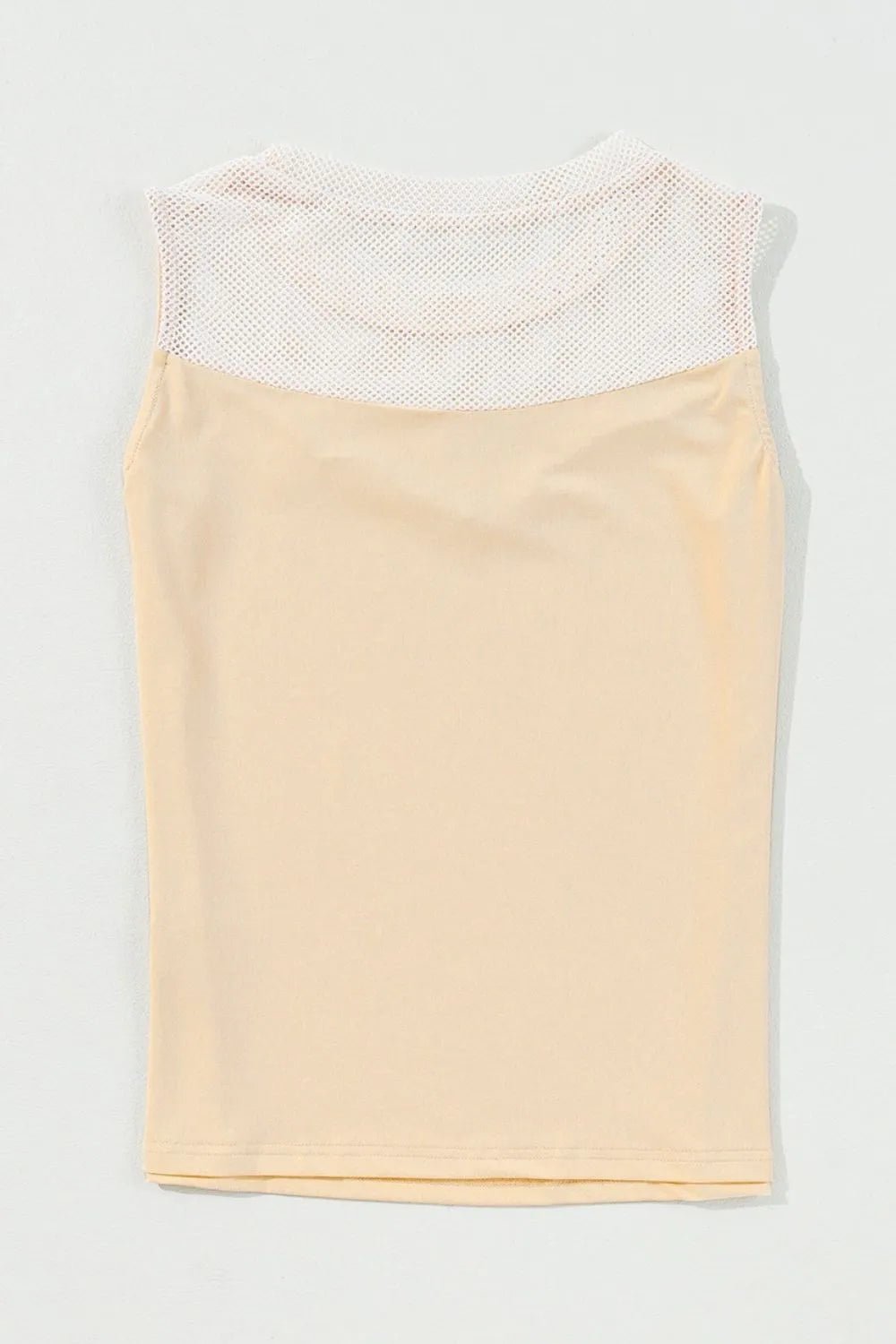 Mesh Patchwork Crew Neck Tank – Beige for Shopify Collective (6 view)