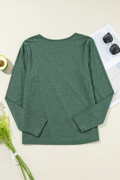 Anna Asymmetric Seam Detail Long Sleeve Top – Blackish Green Tops/Long Sleeve Tops for Shopify Collective (6 view)