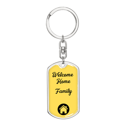 Welcome Home Keychain – Family Themed Homeowner Gift | New – Dog Tag with Swivel Keychain (Steel) Accessories by ShineOn Fulfillment
