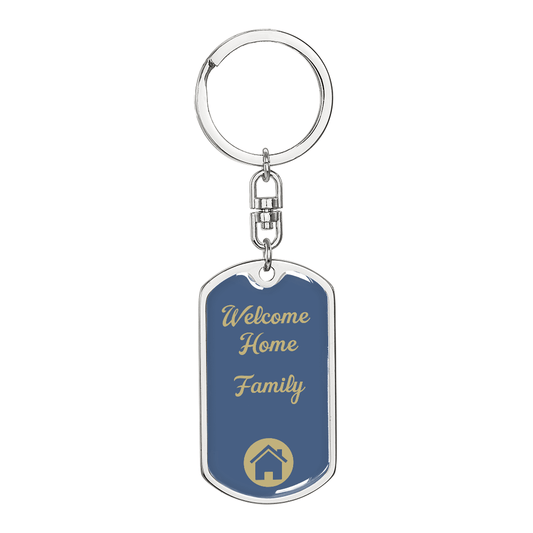 Welcome Home Keychain – Family Themed Homeowner Gift | New – Dog Tag with Swivel Keychain (Steel) Accessories by ShineOn Fulfillment