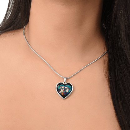 Sacred Heart Necklace – Day of the Dead Inspired Romantic – Luxury Necklace (Gold) Jewelry by ShineOn Fulfillment