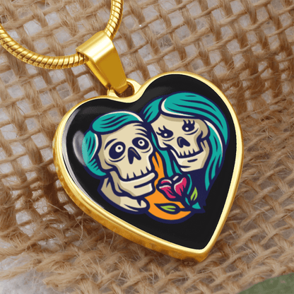 Sacred Heart Necklace – Day of the Dead Inspired Romantic – Luxury Necklace (Gold) Jewelry by ShineOn Fulfillment