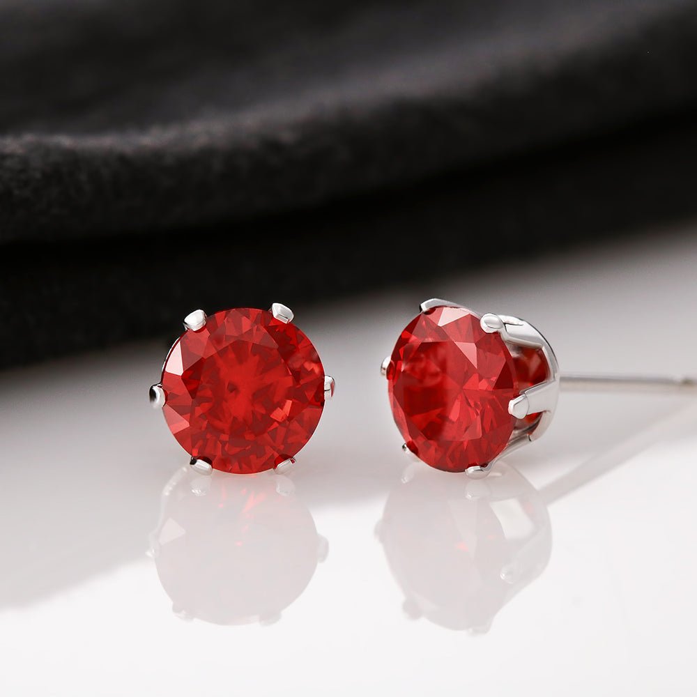Cubic Zirconia Stud Earrings | Jewelry – Red Cubic Zirconia Earrings Jewelry for gift (1 view)