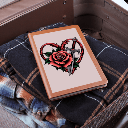 Rose & Dagger Heart classic design| Graphic Leather Journal – Graphic Journal Miscellaneous for gift (7 view)
