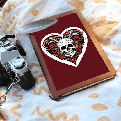 Skull & Dagger Heart classic design| Graphic Leather Journal – Graphic Journal Miscellaneous for gift (5 view)