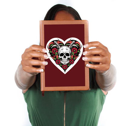 Skull & Dagger Heart classic design| Graphic Leather Journal – Graphic Journal Miscellaneous for gift (9 view)