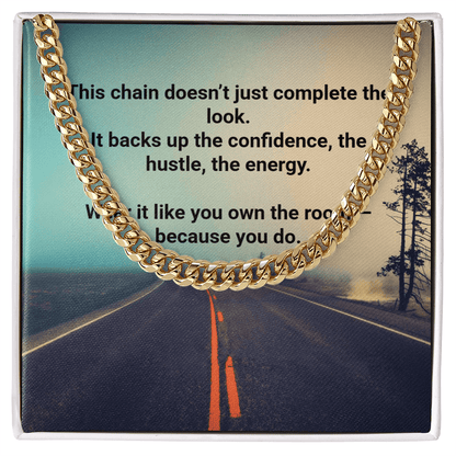 Men's Cuban Link Chain – Bold Gift for Him | 18K Gold – 18K Yellow Gold Finish Jewelry for C30184T (5 view)