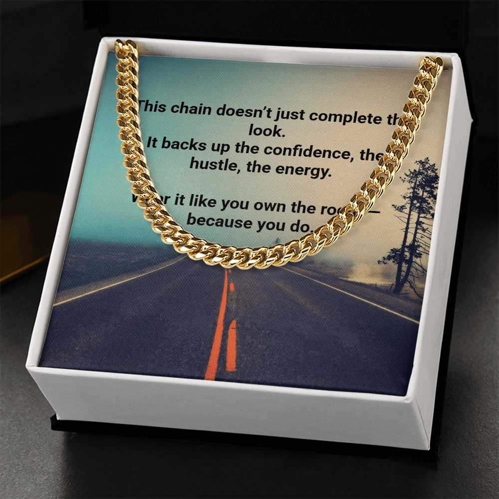 Men's Cuban Link Chain – Bold Gift for Him | 18K Gold – 18K Yellow Gold Finish Jewelry for C30184T (8 view)