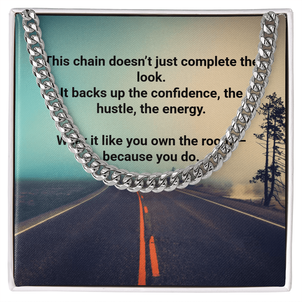 Men's Cuban Link Chain – Bold Gift for Him | 18K Gold – Stainless Steel Jewelry for C30184T (1 view)