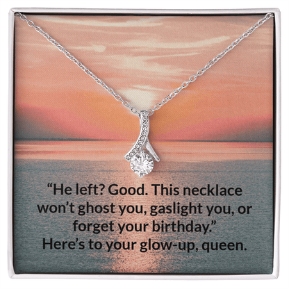 Glow - Up Mode: Activated – Alluring Beauty Necklace – 14k White Gold Finish Jewelry for C30084TG (1 view)