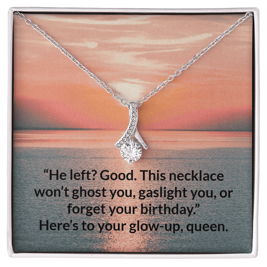 Glow - Up Mode: Activated – Alluring Beauty Necklace – 14k White Gold Finish Jewelry for C30084TG (1 view)