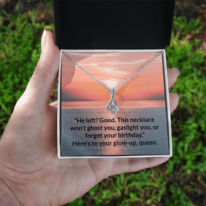 Glow - Up Mode: Activated – Alluring Beauty Necklace – 14k White Gold Finish Jewelry for C30084TG (2 view)
