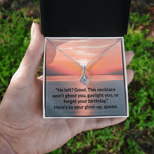 Glow - Up Mode: Activated – Alluring Beauty Necklace – 14k White Gold Finish Jewelry for C30084TG (2 view)