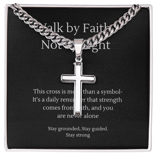 Walk by Faith Cross Necklace for Him – Men's Jewelry with – Standard Box Jewelry by ShineOn Fulfillment