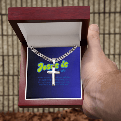 Jesus is the Way Cross Necklace – Men's Christian Jewelry – Luxury Box Jewelry by ShineOn Fulfillment