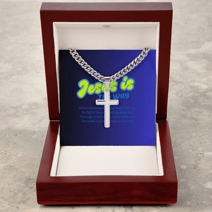 Jesus is the Way Cross Necklace – Men's Christian Jewelry – Luxury Box Jewelry by ShineOn Fulfillment
