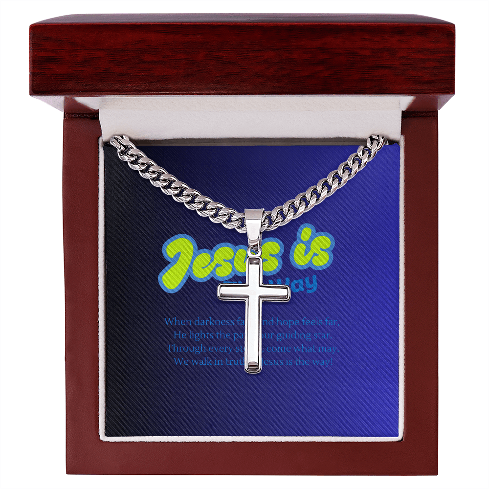 Jesus is the Way Cross Necklace – Men's Christian Jewelry – Luxury Box Jewelry by ShineOn Fulfillment