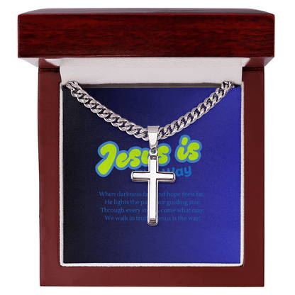 Jesus is the Way Cross Necklace – Men's Christian Jewelry – Luxury Box Jewelry by ShineOn Fulfillment