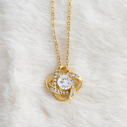 To My Daughter – Love Knot Necklace with Heartfelt Message | – 18K Yellow Gold Finish Jewelry by ShineOn Fulfillment