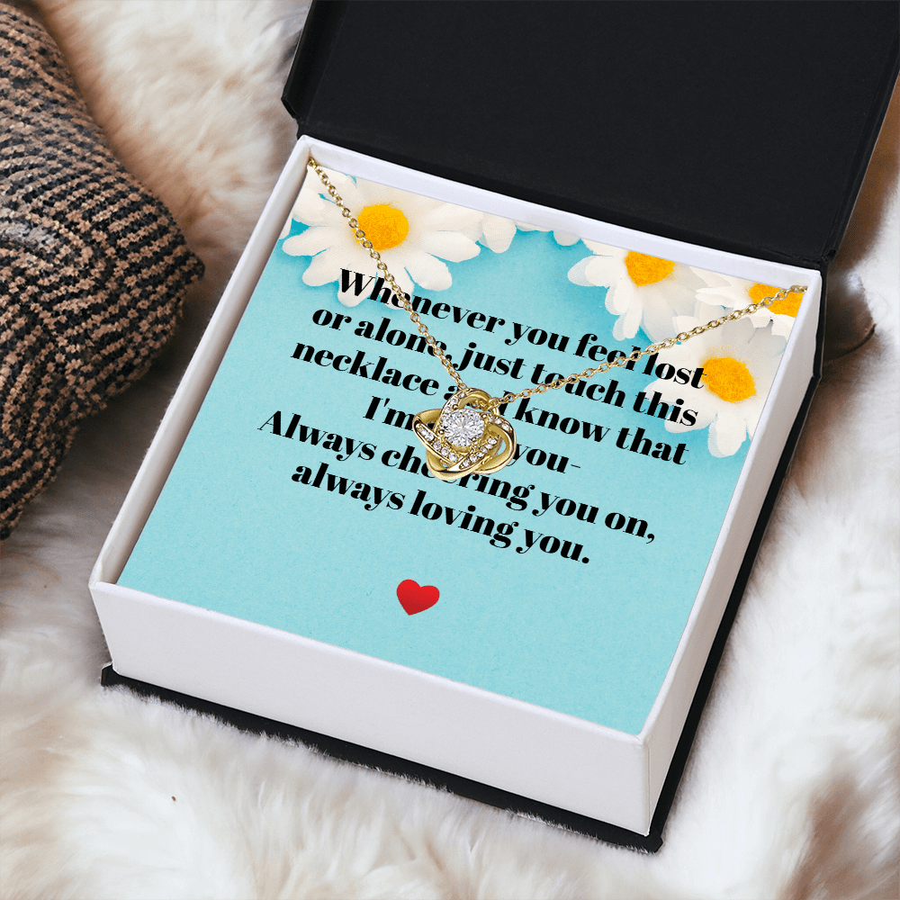 To My Daughter – Love Knot Necklace with Heartfelt Message | – 18K Yellow Gold Finish Jewelry by ShineOn Fulfillment
