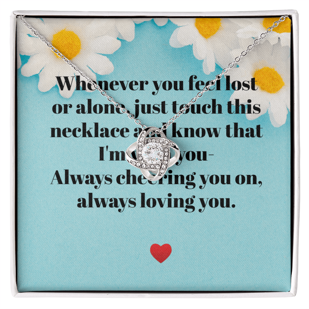 To My Daughter – Love Knot Necklace with Heartfelt Message | – 14K White Gold Finish Jewelry by ShineOn Fulfillment