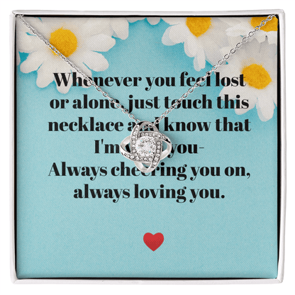 To My Daughter – Love Knot Necklace with Heartfelt Message | – 14K White Gold Finish Jewelry by ShineOn Fulfillment