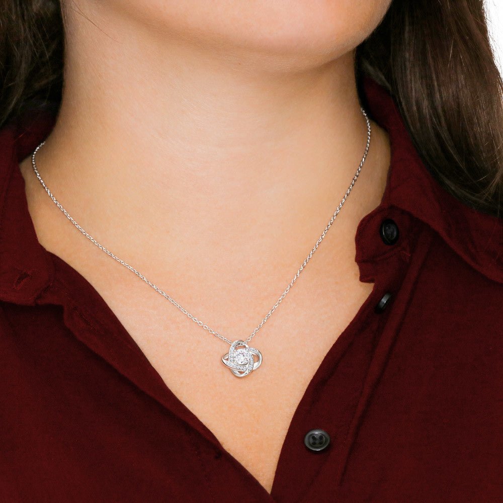 To My Daughter – Love Knot Necklace with Heartfelt Message | – 18K Yellow Gold Finish Jewelry by ShineOn Fulfillment