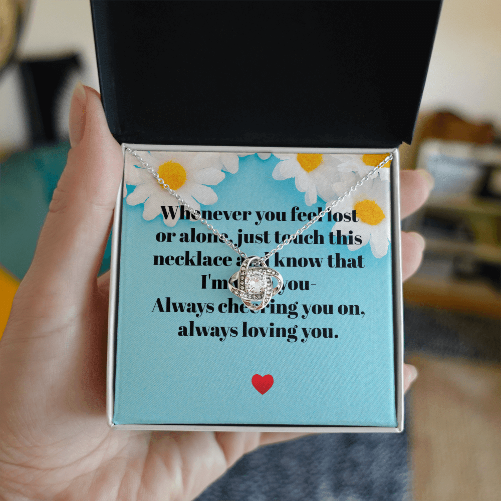 To My Daughter – Love Knot Necklace with Heartfelt Message | – 14K White Gold Finish Jewelry by ShineOn Fulfillment