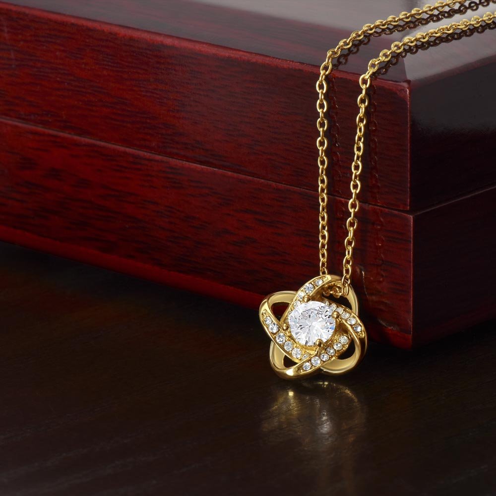 To My Daughter – Love Knot Necklace with Heartfelt Message | – 18K Yellow Gold Finish Jewelry by ShineOn Fulfillment