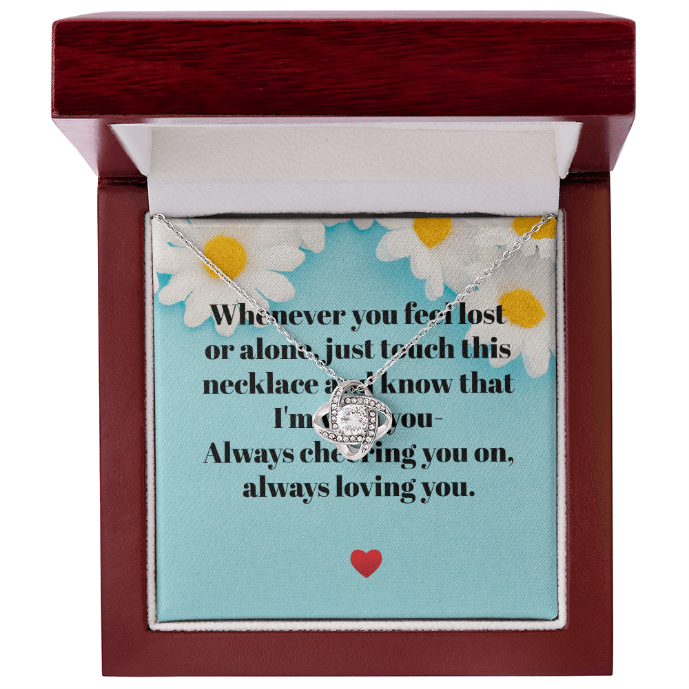 To My Daughter – Love Knot Necklace with Heartfelt Message | – 14K White Gold Finish Jewelry by ShineOn Fulfillment