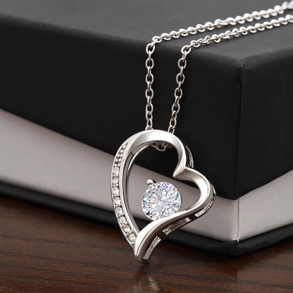 Forever Love Necklace – Timeless Heart Pendant with Dazzling – 14k White Gold Finish Jewelry by ShineOn Fulfillment