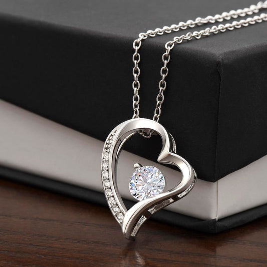 Forever Love Necklace – Timeless Heart Pendant with Dazzling – 14k White Gold Finish Jewelry by ShineOn Fulfillment