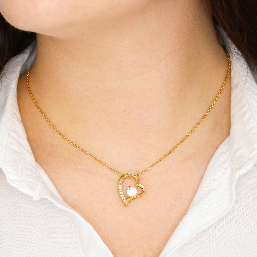 Forever Love Necklace – Timeless Heart Pendant with Dazzling – 18k Yellow Gold Jewelry by ShineOn Fulfillment