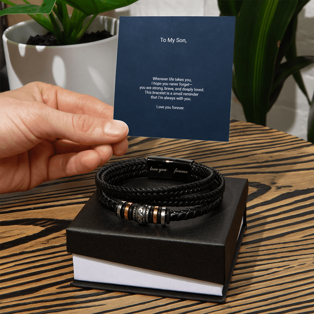 Love You Forever Bracelet for Son – Inspirational Gift | – Two Tone Box Jewelry by ShineOn Fulfillment