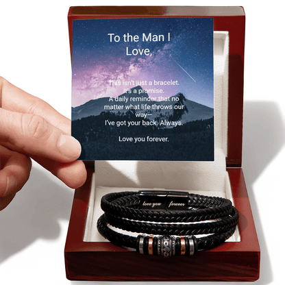 Love You Forever Bracelet – Meaningful Gift for Him | Vegan – Luxury Box w/LED Apparel by ShineOn Fulfillment