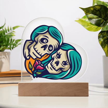 Sacred Heart couple - Light up | Acrylic Heart Plaque – Corded LED Base Miscellaneous for decor (2 view)