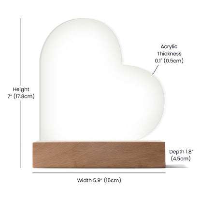 Rose & Dagger Heart – Light up | Acrylic Heart Plaque – Corded LED Base Miscellaneous for decor (4 view)
