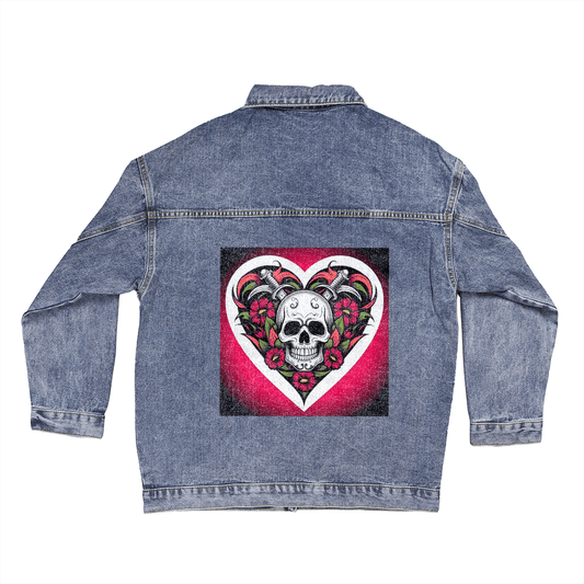 Skull & Dagger Jean Jacket – Fierce Love Symbol | Gothic – Small Jacket for G102 (1 view)