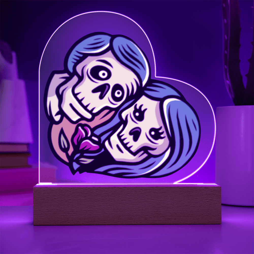 Sacred Heart couple - Light up | Acrylic Heart Plaque – Battery Powered LED Base Miscellaneous for decor (5 view)
