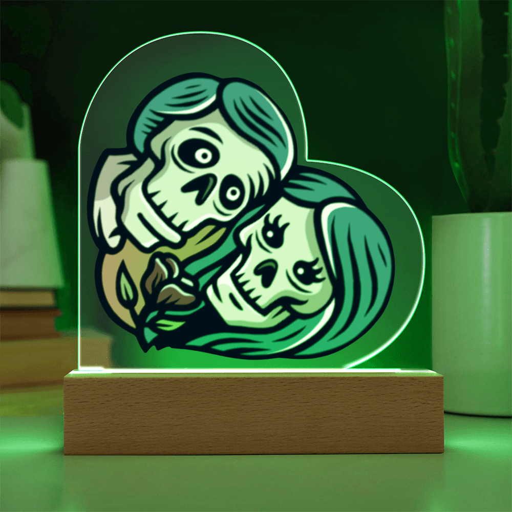 Sacred Heart couple - Light up | Acrylic Heart Plaque – Battery Powered LED Base Miscellaneous for decor (7 view)