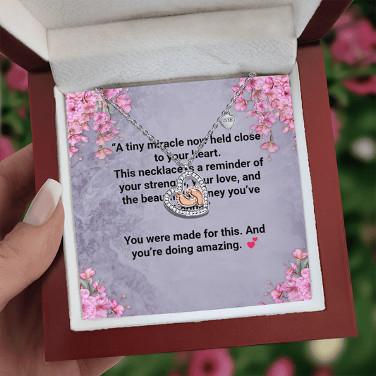 New Mom Baby Feet Heart Necklace – Sentimental Gift with – Luxury Box Jewelry by ShineOn Fulfillment