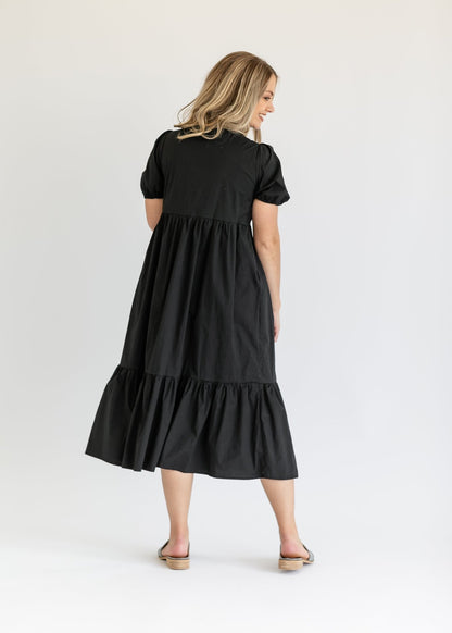 Ava Square Neck Midi Dress – Black IC Dresses for glow - up collection (7 view)