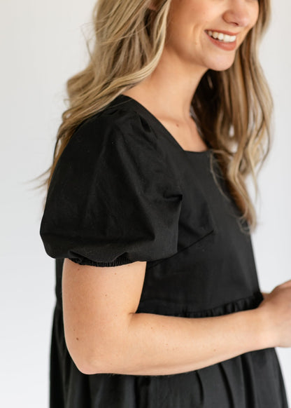 Ava Square Neck Midi Dress – Black IC Dresses for glow - up collection (13 view)
