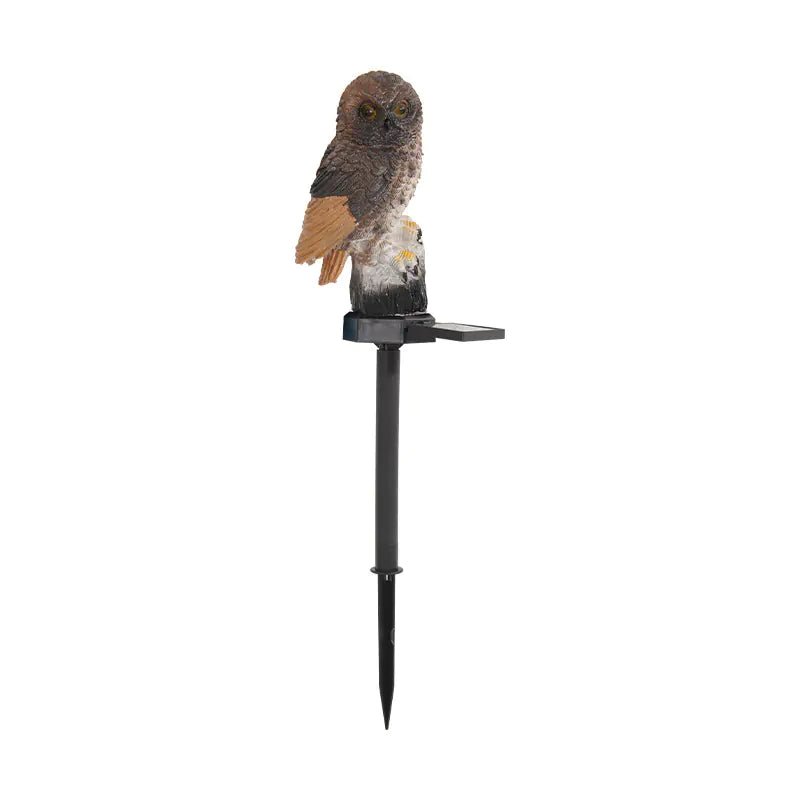 Solar Owl Landscape Lights – Whimsical Outdoor Decor with – Brown lighting by SbrTnHomes