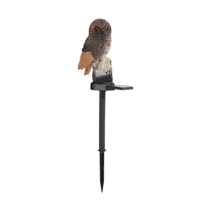 Solar Owl Landscape Lights – Whimsical Outdoor Decor with – Brown lighting by SbrTnHomes